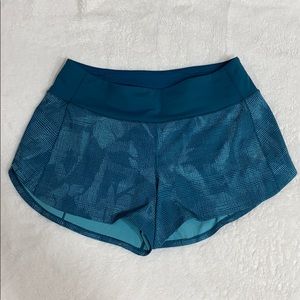 Lululemon - Teal Patterned Workout Shorts